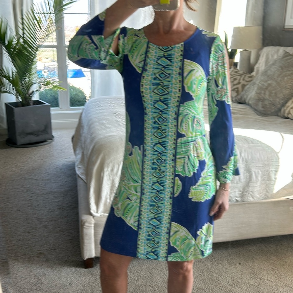 Lilly Pulitzer cold shoulder dress.